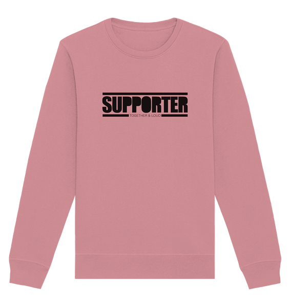 N.O.S.W. BLOCK Fanblock Sweater "SUPPORTER TOGETHER & LOUD" Männer Organic Basic Sweatshirt canyon pink