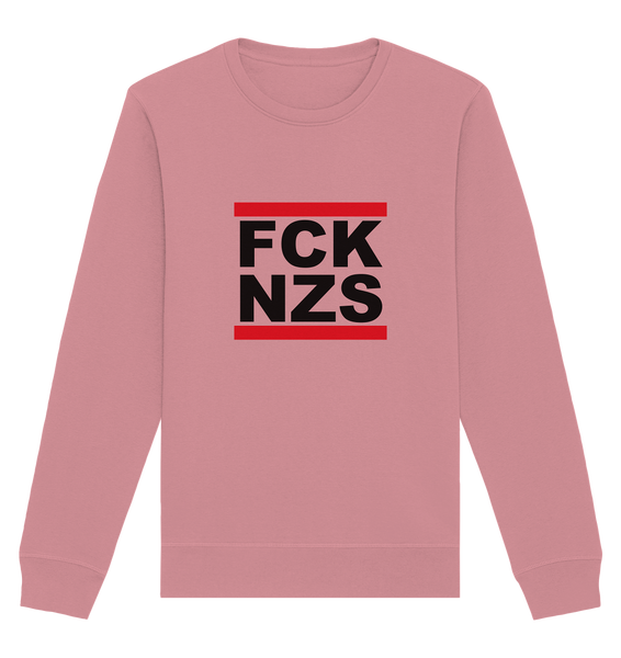 N.O.S.W. BLOCK Gegen Rechts Sweater "FCK NZS" Organic Basic Sweatshirt canyon pink