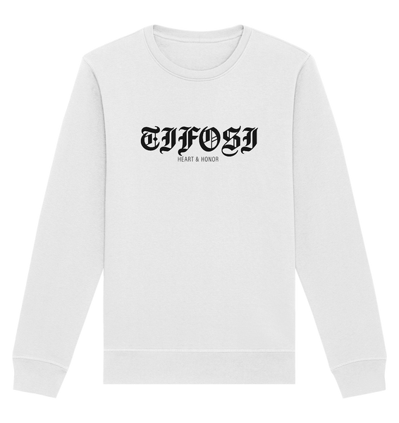 RIOT//GROUNDS Sweater "TIFOSI HEART & HONOR" Männer Organic Basic Sweatshirt weiß