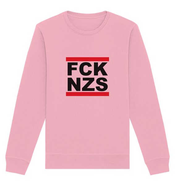 N.O.S.W. BLOCK Gegen Rechts Sweater "FCK NZS" Organic Basic Sweatshirt baumwoll rosa