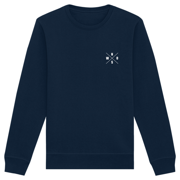 N.O.S.W. BLOCK Gegen Rechts Sweater "HANDBALLFANS GEGEN RECHTS" beidseitig bedruckter Männer Organic Basic Sweatshirt french navy front