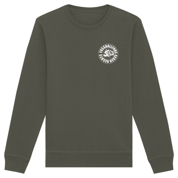 N.O.S.W. BLOCK Fußball Sweatshirt „FUSSBALLFANS GEGEN RECHTS“ – khaki