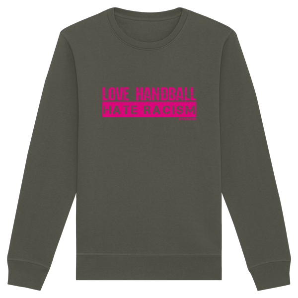 "LOVE HANDBALL HATE RACISM" magenta - Organic Basic Unisex Sweatshirt