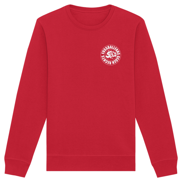 N.O.S.W. BLOCK Fußball Sweatshirt „FUSSBALLFANS GEGEN RECHTS“ – red