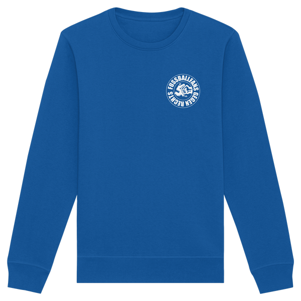 N.O.S.W. BLOCK Fußball Sweatshirt „FUSSBALLFANS GEGEN RECHTS“ – royal blue