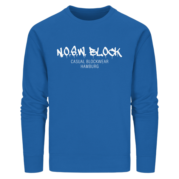N.O.S.W. BLOCK Sweater "N.O.S.W. BLOCK CASUAL BLOCKWEAR HAMBURG" Männer Organic Kapuzenpullover royal blue