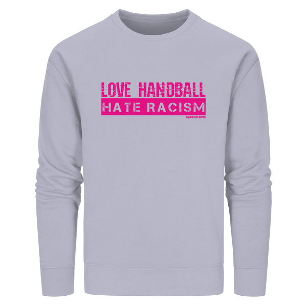 "LOVE HANDBALL HATE RACISM" magenta - Organic Basic Unisex Sweatshirt