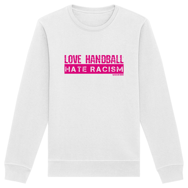 "LOVE HANDBALL HATE RACISM" magenta - Organic Basic Unisex Sweatshirt