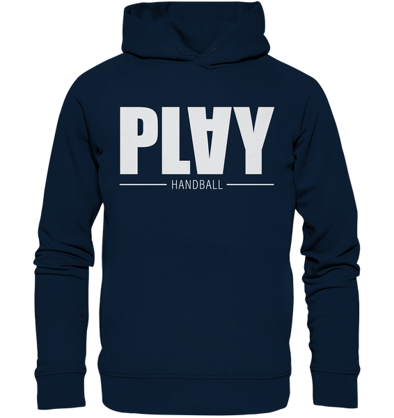 N.O.S.W. BLOCK Fanblock Hoodie "PLAY HANDBALL" Organic Fashion Kapuzenpullover navy