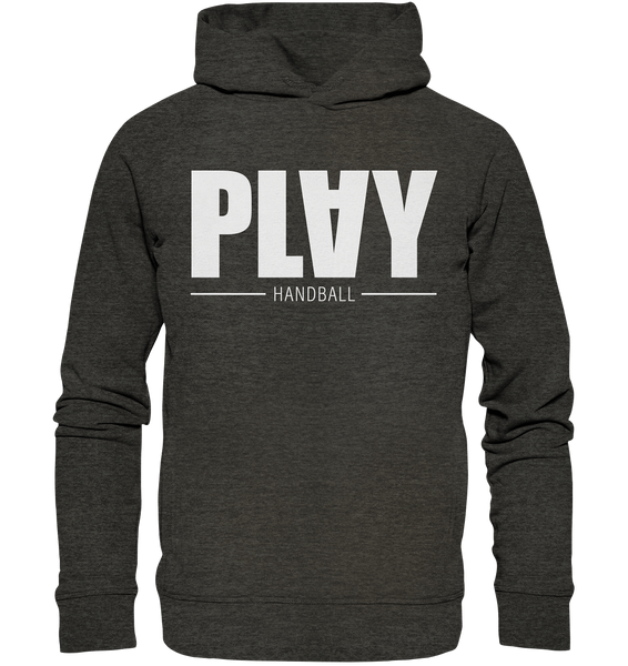 N.O.S.W. BLOCK Fanblock Hoodie "PLAY HANDBALL" Organic Fashion Kapuzenpullover dark heather grau