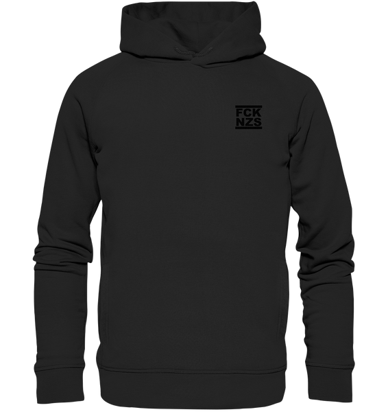 N.O.S.W. BLOCK Gegen Rechts Hoodie "FCK NZS" Männer Organic Fashion Kapuzenpullover black