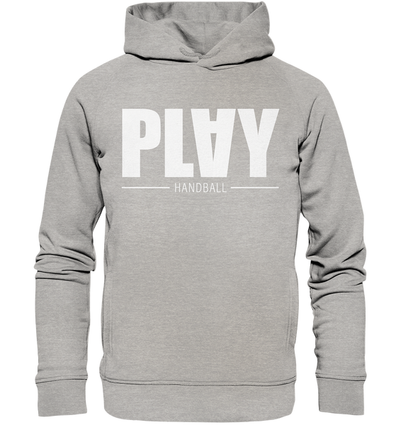 N.O.S.W. BLOCK Fanblock Hoodie "PLAY HANDBALL" Organic Fashion Kapuzenpullover heather grau