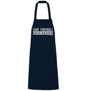 N.O.S.W. BLOCK Homestuff Schürze "LOVE FOOTBALL HATE RACISM" Organic Grillschürze navy