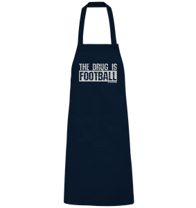 N.O.S.W. BLOCK Homestuff Schürze "THE DRUG IS FOOTBALL" Organic Grillschürze navy