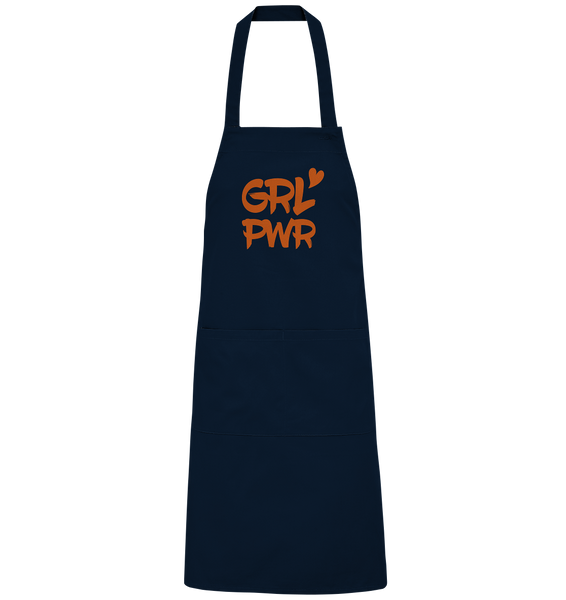 N.O.S.W. BLOCK Homestuff Schürze "GRL PWR" Organic Grillschürze  navy