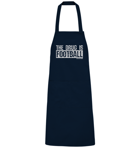N.O.S.W. BLOCK Homestuff Schürze "THE DRUG IS FOOTBALL" Organic Grillschürze navy