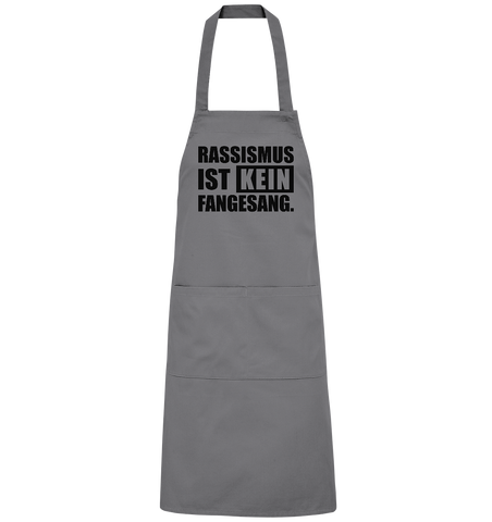 N.O.S.W. BLOCK Homestuff Schürze "RASSISMUS IST KEIN FANGESANG." Organic Grillschürze dark grey