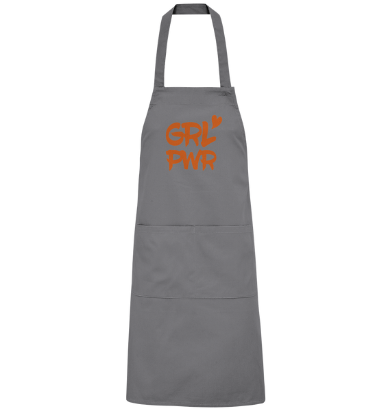 N.O.S.W. BLOCK Homestuff Schürze "GRL PWR" Organic Grillschürze dark grey