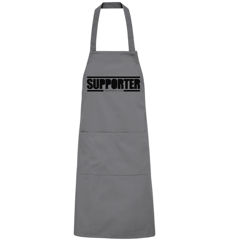 N.O.S.W. BLOCK Homestuff Schürze "SUPPORTER TOGETHER & LOUD" Organic Grillschürze dark grey