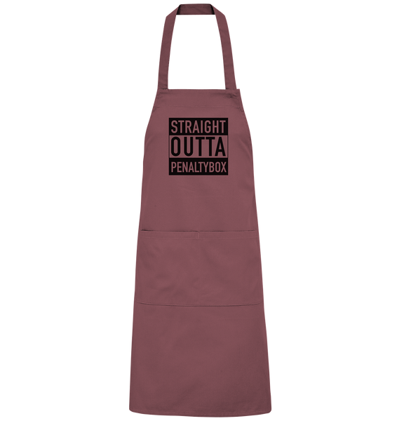 N.O.S.W. BLOCK Homestuff Schürze "STRAIGHT OUTTA PENALTYBOX" Organic Grillschürze ancient pink