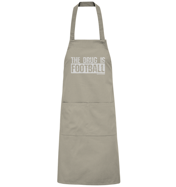 N.O.S.W. BLOCK Homestuff Schürze "THE DRUG IS FOOTBALL" Organic Grillschürze rope