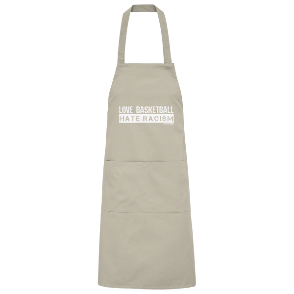 N.O.S.W. BLOCK Homestuff Schürze "LOVE BASKETBALL HATE RACISM" Organic Grillschürze rope