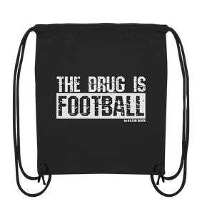 N.O.S.W. BLOCK Fanblock Gym Bag "The Drug is Football" Organic Turnbeutel schwarz