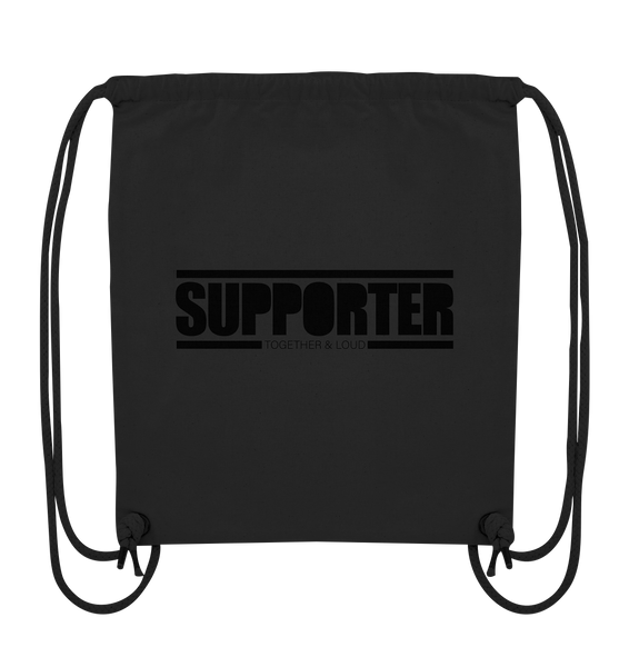 N.O.S.W. BLOCK Fanblock Gym Bag "SUPPORTER TOGETHER & LOUD" Organic Turnbeutel schwarz