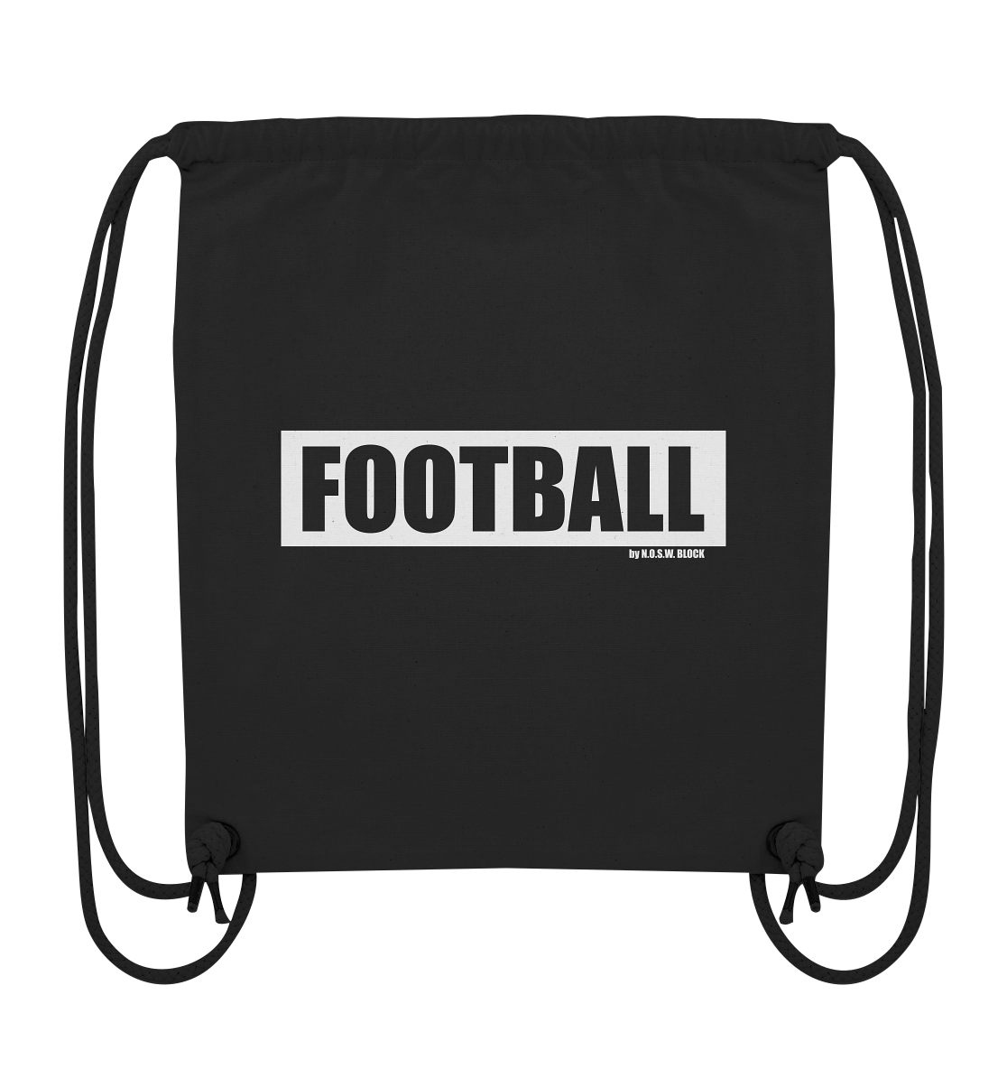 N.O.S.W. BLOCK Teamsport Gym Bag "FOOTBALL" Organic Turnbeutel schwarz