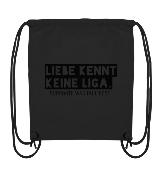 N.O.S.W. BLOCK Fanblock Gym Bag "LIEBE KENNT KEINE LIGA." Organic Turnbeutel schwarz