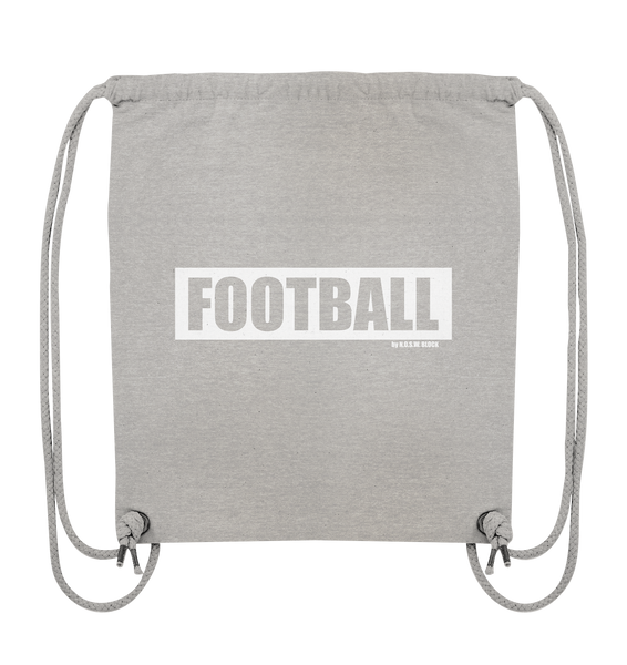 N.O.S.W. BLOCK Teamsport Gym Bag "FOOTBALL" Organic Turnbeutel heather grau