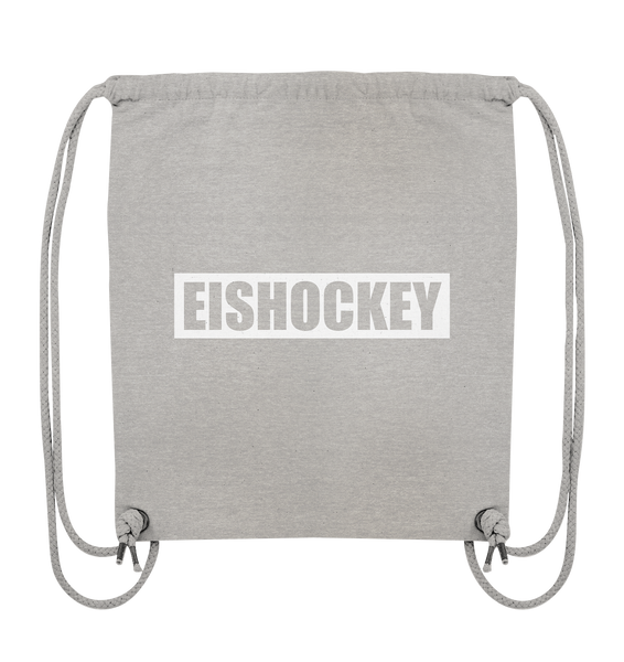 N.O.S.W. BLOCK Teamsport Gym Bag "EISHOCKEY" Organic Turnbeutel heather grau