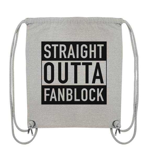 N.O.S.W. BLOCK Fanblock Gym Bag "STRAIGHT OUTTA FANBLOCK" Organic Turnbeutel heather grey