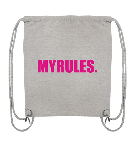 N.O.S.W. BLOCK Shirt "MYRULES." Girls Organic T-Shirt (100% Bio-Baumwolle) - Organic Gym-Bag