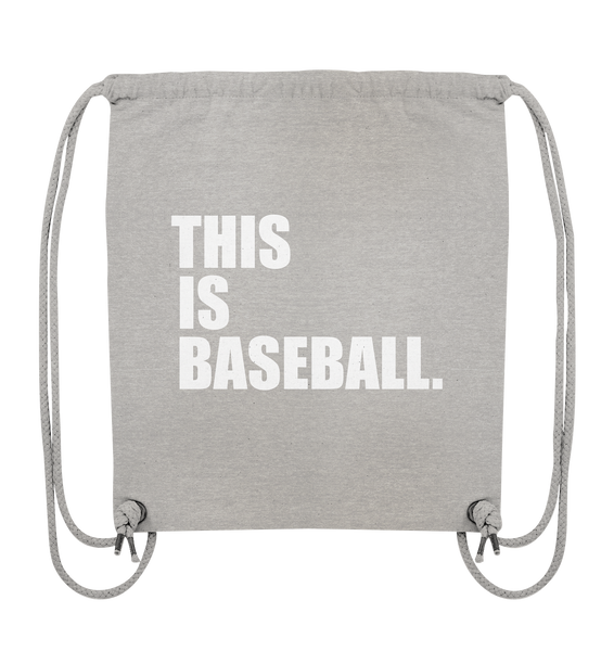 N.O.S.W. BLOCK Fanblock Gym Bag "THIS IS BASEBALL." Organic Turnbeutel heather grau