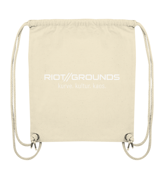 RIOT//GROUNDS Fanblock Tote-Bag "RIOT//GROUNDS kurve. kulture. kaos." Organic Turnbeutel natural raw