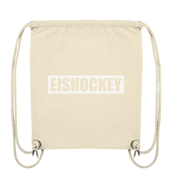 N.O.S.W. BLOCK Teamsport Gym Bag "EISHOCKEY" Organic Turnbeutel natural