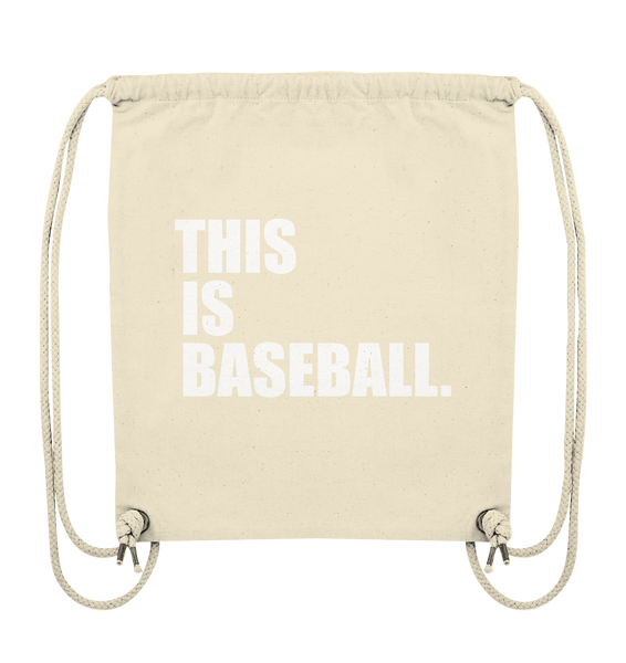 N.O.S.W. BLOCK Fanblock Gym Bag "THIS IS BASEBALL." Organic Turnbeutel natural