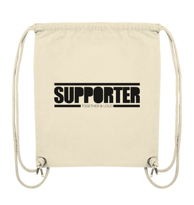 N.O.S.W. BLOCK Fanblock Gym Bag "SUPPORTER TOGETHER & LOUD" Organic Turnbeutel natural raw