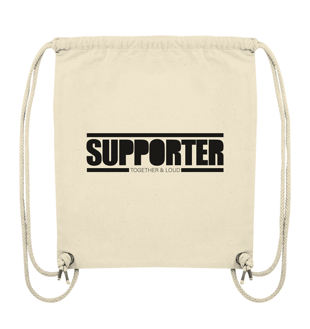 N.O.S.W. BLOCK Fanblock Gym Bag "SUPPORTER TOGETHER & LOUD" Organic Turnbeutel natural raw