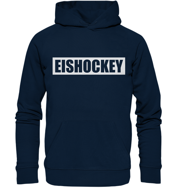 N.O.S.W. BLOCK Teamsport Hoodie "EISHOCKEY" Organic Kapuzenpullover french navy