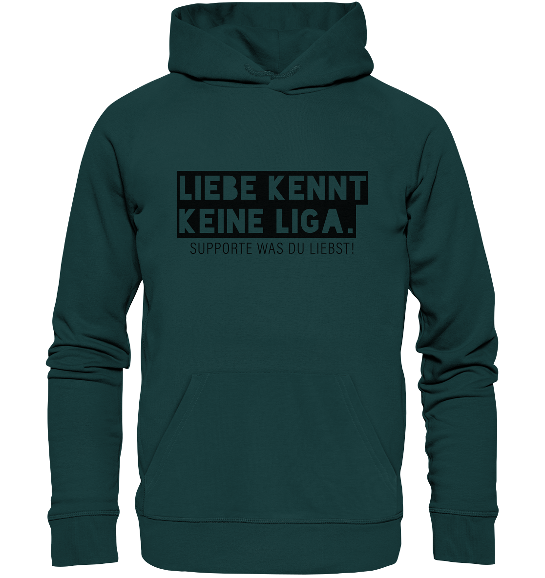 N.O.S.W.BLOCK Fanblock Hoodie "LIEBE KENNT KEINE LIGA." Männer Organic Kapuzenpullover glazed green