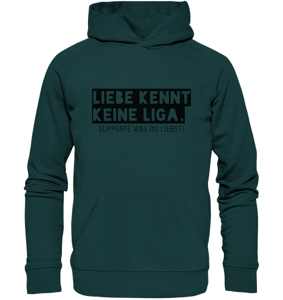 N.O.S.W.BLOCK Fanblock Hoodie "LIEBE KENNT KEINE LIGA." Männer Organic Kapuzenpullover glazed green