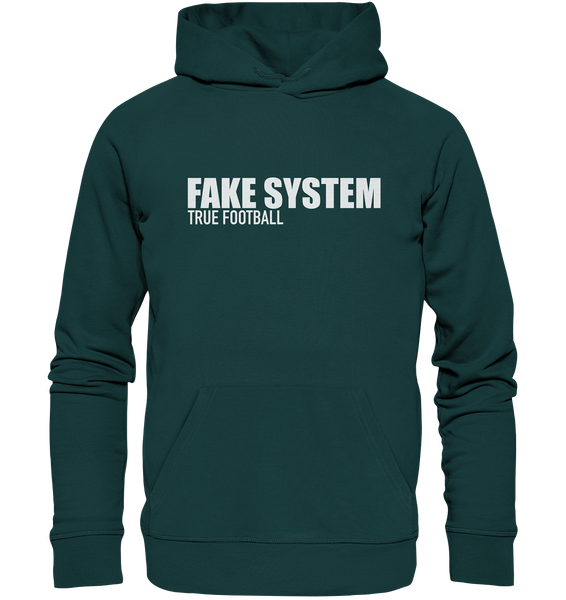 BLOCK.FC Hoodie "FAKE SYSTEM TRUE FOOTBALL" Männer Organic Kapuzenpullover grün