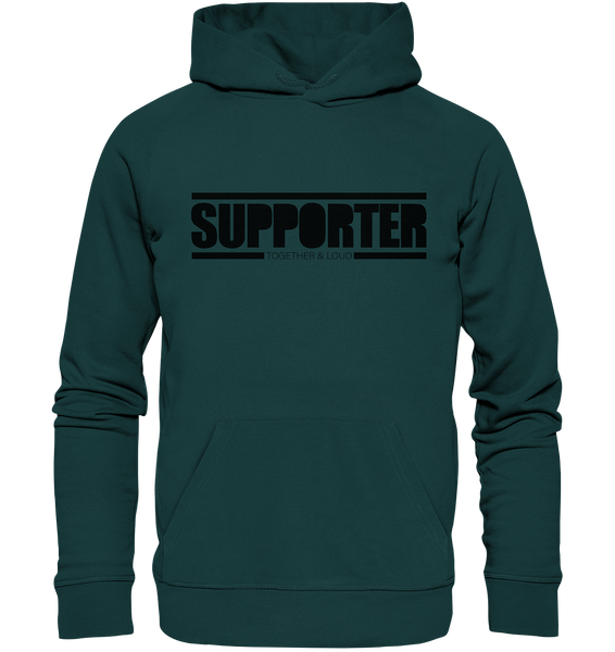 N.O.S.W. BLOCK Fanblock Hoodie "SUPPORTER TOGETHER & LOUD" Männer Organic Kapuzenpullover glazed green