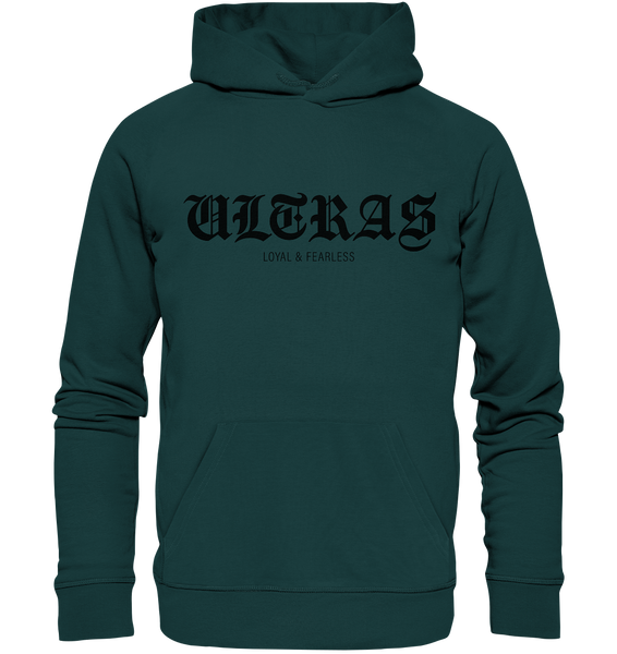 RIOT//GROUNDS Hoodie "ULTRAS LOYAL & FEARLESS" Männer Organic Kapuzenpullover glazed green