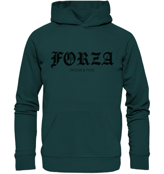 N.O.S.W. BLOCK RIOT//GROUNDS Hoodie "FORZA PASSION & PRIDE" Männer Organic Kapuzenpullover glazed green