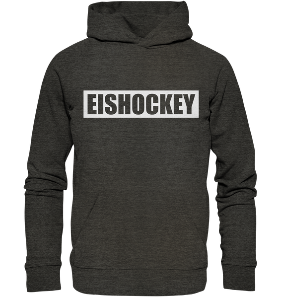 N.O.S.W. BLOCK Teamsport Hoodie "EISHOCKEY" Organic Kapuzenpullover dark heather grau