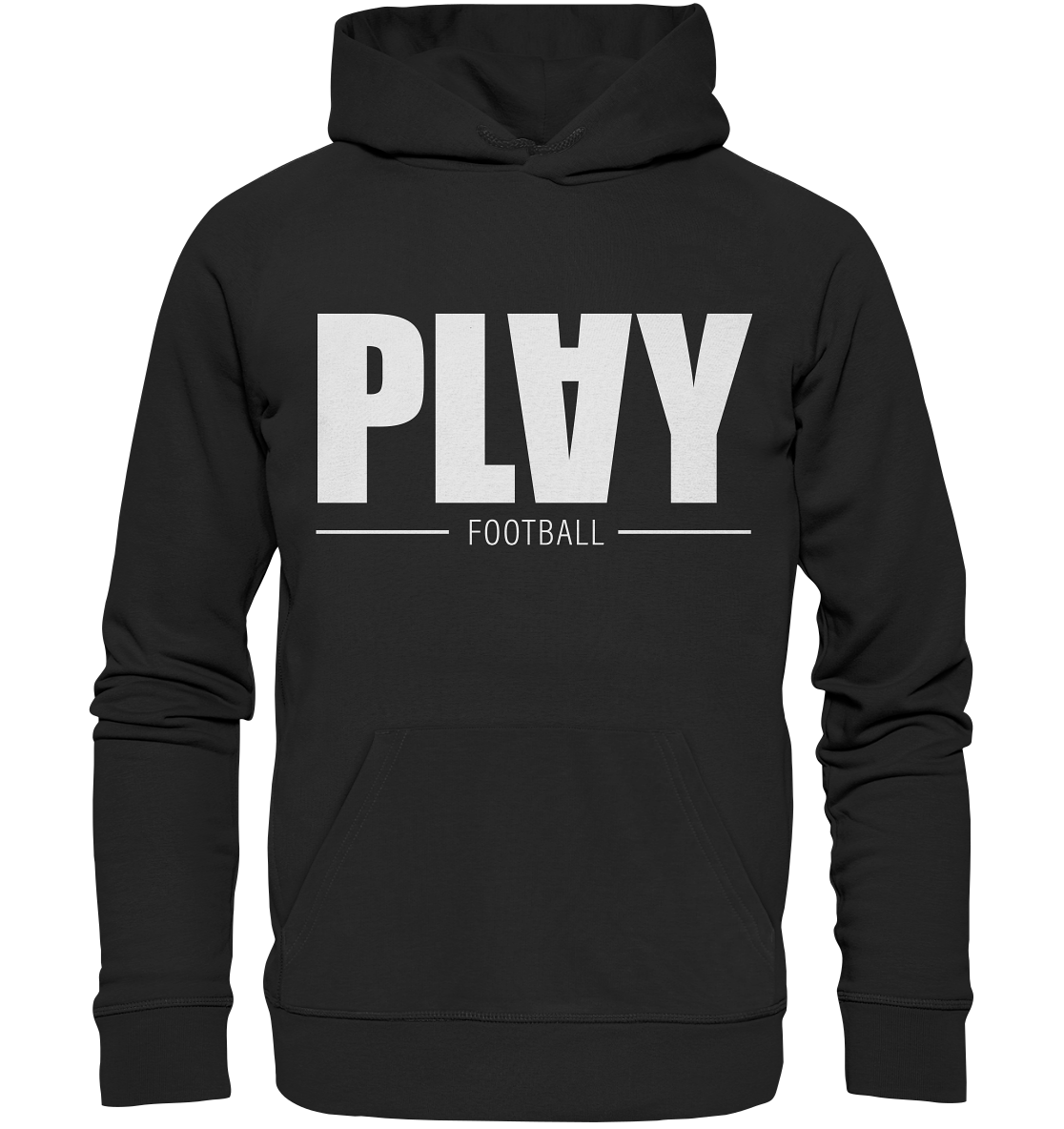 N.O.S.W. BLOCK Fanblock Hoodie "PLAY FOOTBALL" Organic Kapuzenpullover black