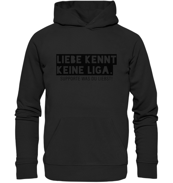 N.O.S.W.BLOCK Fanblock Hoodie "LIEBE KENNT KEINE LIGA." Männer Organic Kapuzenpullover schwarz